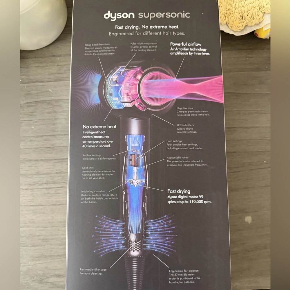 Dyson Supersonic Pink Hair Dryer w/ Diffuser 1400W Electric Unisex HD08 - Picture 2 of 5